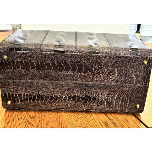 Vintage Luc Benoit Shiny Brown SnakeSkin Top Handle Framed Doctor’s Bag - Picture 7 of 13